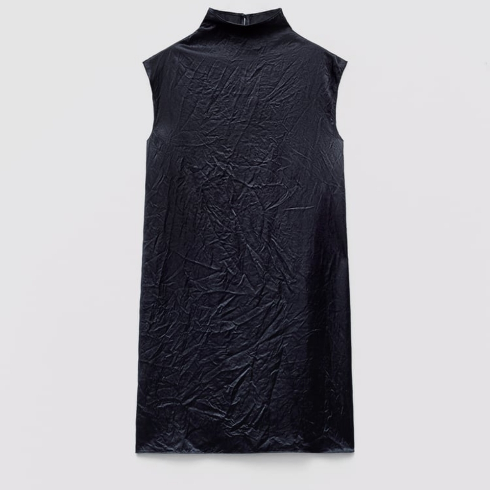 ZARA ZW LIMITED EDITION SATIN EFFECT MINI DRESS